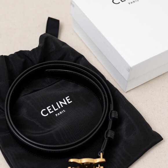 CELINE Medium Triomphe Belt in Taurillon Leather Size 95 - Picture 8 of 10